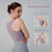 Casual Simple Style Sport Style Solid Color Nylon Spandex U Neck Active Tops Vest main image 2