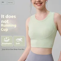 Casual Simple Style Sport Style Solid Color Nylon Spandex U Neck Active Tops Vest main image video