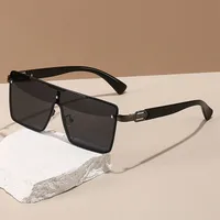Trendy Men's Gradient Box Conjoined Fashion Sunglasses  Retro Street Shot Sunglasses main image 2