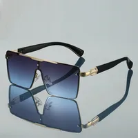 Trendy Men's Gradient Box Conjoined Fashion Sunglasses  Retro Street Shot Sunglasses main image 3