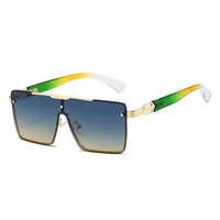 Trendy Men's Gradient Box Conjoined Fashion Sunglasses  Retro Street Shot Sunglasses main image 5