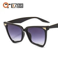 New Personality Rainbow Sunglasses Leopard Print Rice Nails Rainbow Color Women Sunglasses Cat Eyes  9632 sku image 1