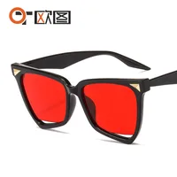New Personality Rainbow Sunglasses Leopard Print Rice Nails Rainbow Color Women Sunglasses Cat Eyes  9632 sku image 2