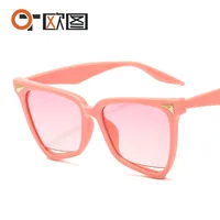 New Personality Rainbow Sunglasses Leopard Print Rice Nails Rainbow Color Women Sunglasses Cat Eyes  9632 sku image 8