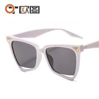 New Personality Rainbow Sunglasses Leopard Print Rice Nails Rainbow Color Women Sunglasses Cat Eyes  9632 sku image 9