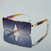 Trendy Men's Gradient Box Conjoined Fashion Sunglasses  Retro Street Shot Sunglasses sku image 2