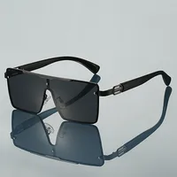 Trendy Men's Gradient Box Conjoined Fashion Sunglasses  Retro Street Shot Sunglasses sku image 3