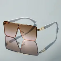 Trendy Men's Gradient Box Conjoined Fashion Sunglasses  Retro Street Shot Sunglasses sku image 4