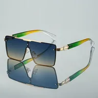 Trendy Men's Gradient Box Conjoined Fashion Sunglasses  Retro Street Shot Sunglasses sku image 5