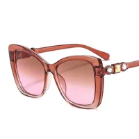 17921 Outu Large Frame Women's Inter-Color Sunglasses Anti-Blue Light Flat Glasses With Diamond Decoration Gorgeous Sunglasses sku image 6