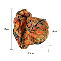 Hat Women's Sheep Bone Braid Printed Ethnic Turban Women's Cross Hat   Fashion Thick Braid Headband main image 2