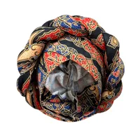 Hat Women's Sheep Bone Braid Printed Ethnic Turban Women's Cross Hat   Fashion Thick Braid Headband sku image 3