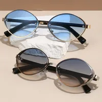 New Classic Retro Oval Frame Fashion Sunglasses Men's Driving Outdoor Sunshade Sunglasses main image 1