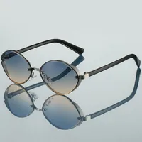 New Classic Retro Oval Frame Fashion Sunglasses Men's Driving Outdoor Sunshade Sunglasses sku image 1
