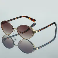 New Classic Retro Oval Frame Fashion Sunglasses Men's Driving Outdoor Sunshade Sunglasses sku image 3