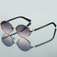 New Classic Retro Oval Frame Fashion Sunglasses Men's Driving Outdoor Sunshade Sunglasses sku image 4