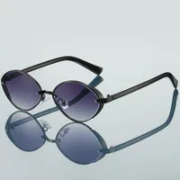 New Classic Retro Oval Frame Fashion Sunglasses Men's Driving Outdoor Sunshade Sunglasses sku image 5