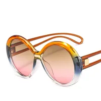 New Round Frame Women's Sunglasses Men's  Large Frame  Color Contrast Fashion Personalized Sunglasses 4012 main image 2
