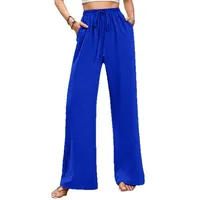 Women's   New Casual Pocket Simple Elafite Waist Drawstring Trousers Casual Pants For Women main image 5