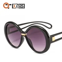 New Round Frame Women's Sunglasses Men's  Large Frame  Color Contrast Fashion Personalized Sunglasses 4012 sku image 1