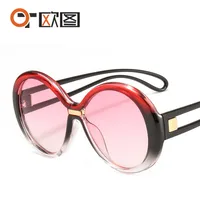 New Round Frame Women's Sunglasses Men's  Large Frame  Color Contrast Fashion Personalized Sunglasses 4012 sku image 8