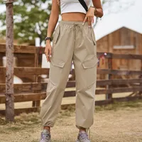 New Style American Street Loose Lace-up Drawstring Elastic Waist Overalls Ankle-tied Trousers Casual Pants main image 3