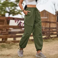 New Style American Street Loose Lace-up Drawstring Elastic Waist Overalls Ankle-tied Trousers Casual Pants main image 4