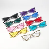 New Personalized Triangular Diamond Sunglasses  Stage Catwalk Photo Props Women's Flash Diamond Sunglasses main image 1