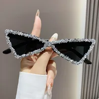 New Personalized Triangular Diamond Sunglasses  Stage Catwalk Photo Props Women's Flash Diamond Sunglasses sku image 4
