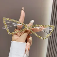 New Personalized Triangular Diamond Sunglasses  Stage Catwalk Photo Props Women's Flash Diamond Sunglasses sku image 6