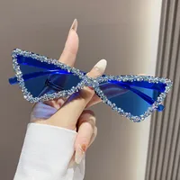New Personalized Triangular Diamond Sunglasses  Stage Catwalk Photo Props Women's Flash Diamond Sunglasses sku image 7