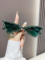 New Personalized Triangular Diamond Sunglasses  Stage Catwalk Photo Props Women's Flash Diamond Sunglasses sku image 9