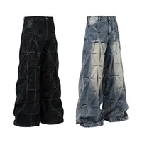 Jiayiku Men's  New Jeans High Street Men's High Street RO Style Superior Sense Jeans Wide Leg Pants main image 4