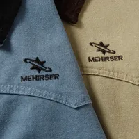 Jiayi Library Men's  Spring New American Retro Wash Water Do Old Work Jacket Vintage Canvas Outer main image 3