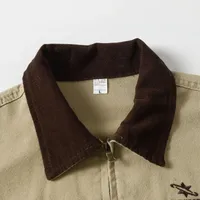 Jiayi Library Men's  Spring New American Retro Wash Water Do Old Work Jacket Vintage Canvas Outer main image 4