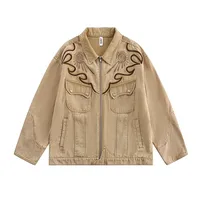 Jiayiku Tide Brand  Spring New American Retro Western Denim Wash Water Heavy Industry Embroidery Denim Jacket Coat main image 1