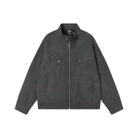 Jiayiku Fashion Brand  Spring New American Retro Harrington Loose PU Leather Coat Motorcycle Jacket For Men main image 1