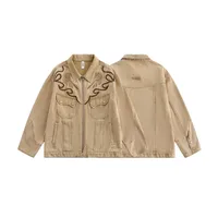 Jiayiku Tide Brand  Spring New American Retro Western Denim Wash Water Heavy Industry Embroidery Denim Jacket Coat main image 5