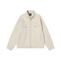 Jiayiku Fashion Brand  Spring New American Retro Harrington Loose PU Leather Coat Motorcycle Jacket For Men main image 3