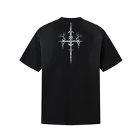 Jiayiku Men's  Summer High Street American Hip Hop Brand Heavy Cotton Base Shirt Washed T-shirt Short Sleeve main image 4