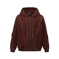Jiayi Library Men's  Spring New Arrival Waste Earth Style American Style Retro Washed Rough Edge Stitching Hooded Jacket Coat main image 3