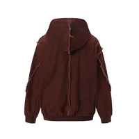 Jiayi Library Men's  Spring New Arrival Waste Earth Style American Style Retro Washed Rough Edge Stitching Hooded Jacket Coat main image 4
