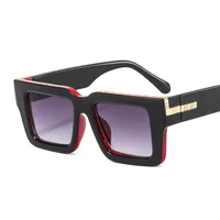 T2 Fashion Men And Women's Catwalk Street Shooting Wide Side Sunglasses Retro Box Concave Shape Metal Decorative Sunglasses sku image 3