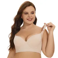 Large Size Gloss Seamless Underwear Women's Gathered Breast Anti-sagging Eight-breasted Adjustable Bra main image 1