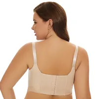 Large Size Gloss Seamless Underwear Women's Gathered Breast Anti-sagging Eight-breasted Adjustable Bra main image 3
