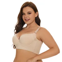 Large Size Gloss Seamless Underwear Women's Gathered Breast Anti-sagging Eight-breasted Adjustable Bra main image 2