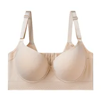 Large Size Gloss Seamless Underwear Women's Gathered Breast Anti-sagging Eight-breasted Adjustable Bra main image 5