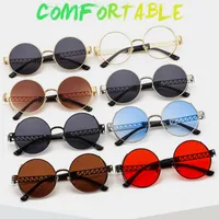T22027 Punk Metal Mesh Decorative Modern Sunglasses Personality Trend Internet Celebrity Ins Retro Men's And Women's Sunglasses main image 1