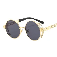 T22027 Punk Metal Mesh Decorative Modern Sunglasses Personality Trend Internet Celebrity Ins Retro Men's And Women's Sunglasses main image 4