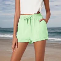 Summer New  Women's Clothing  Wish  Foreign Trade Solid Color Loose Casual Fashion Shorts Women main image 3